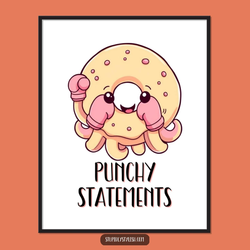Funny Donut Boxing Poster: Decorate with this Sweet Fighter Art
