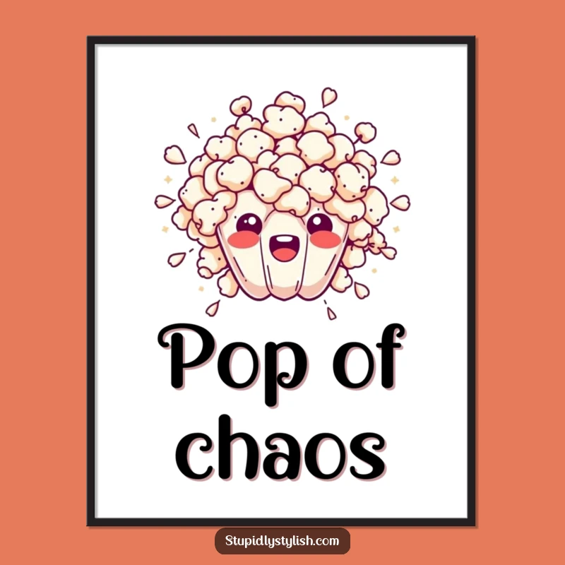 Funny Overwhelmed Popcorn Burst Poster: Add Chaotic Art to Your Walls
