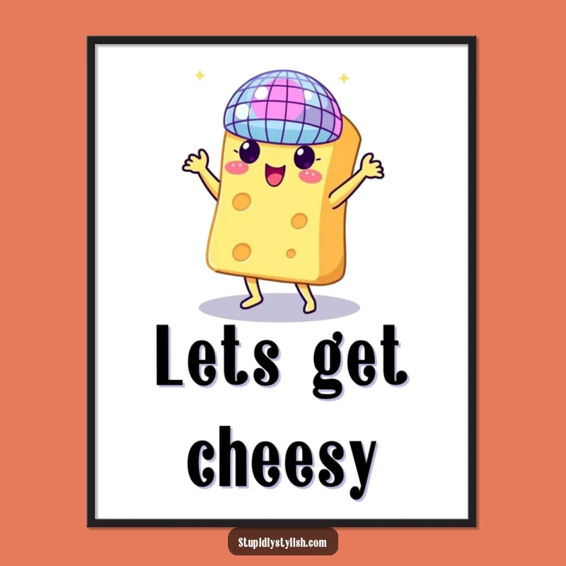 Funny Dancing Cheese Disco Poster: Bring the Party Vibes to Your Walls