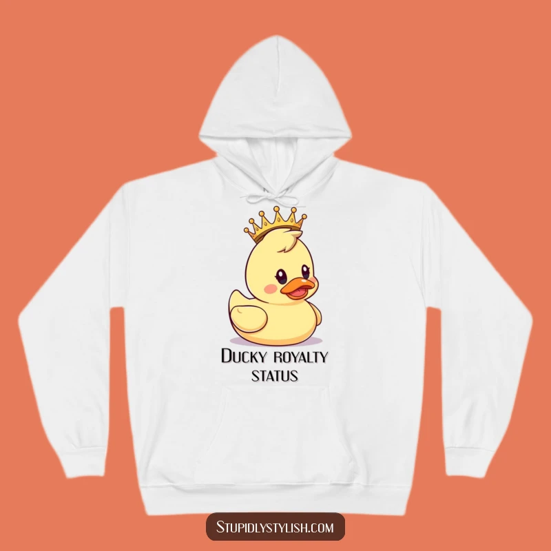 Cozy Funny Crowned Duck Hoodie: Regal Warmth & Laughs, Your New Favorite Funny Gift