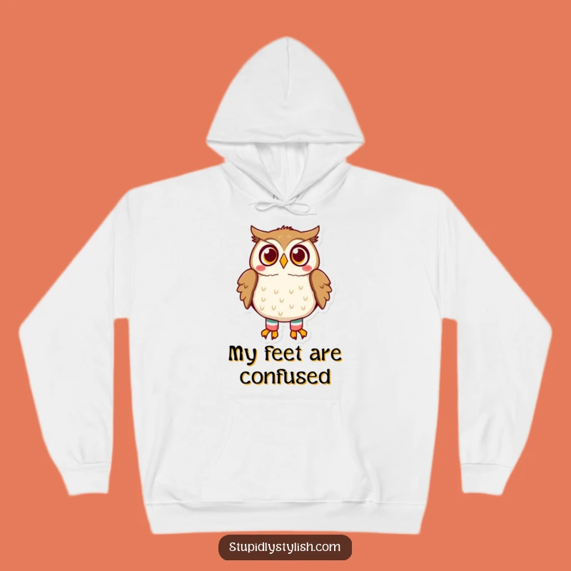 Cozy Funny Owl Hoodie with Mismatched Socks - Warm & Humorous Gift