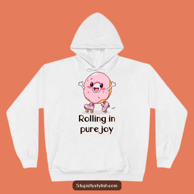 Funny Donut Roller Skate Hoodie - Cozy Sweet Spin Funny Gift