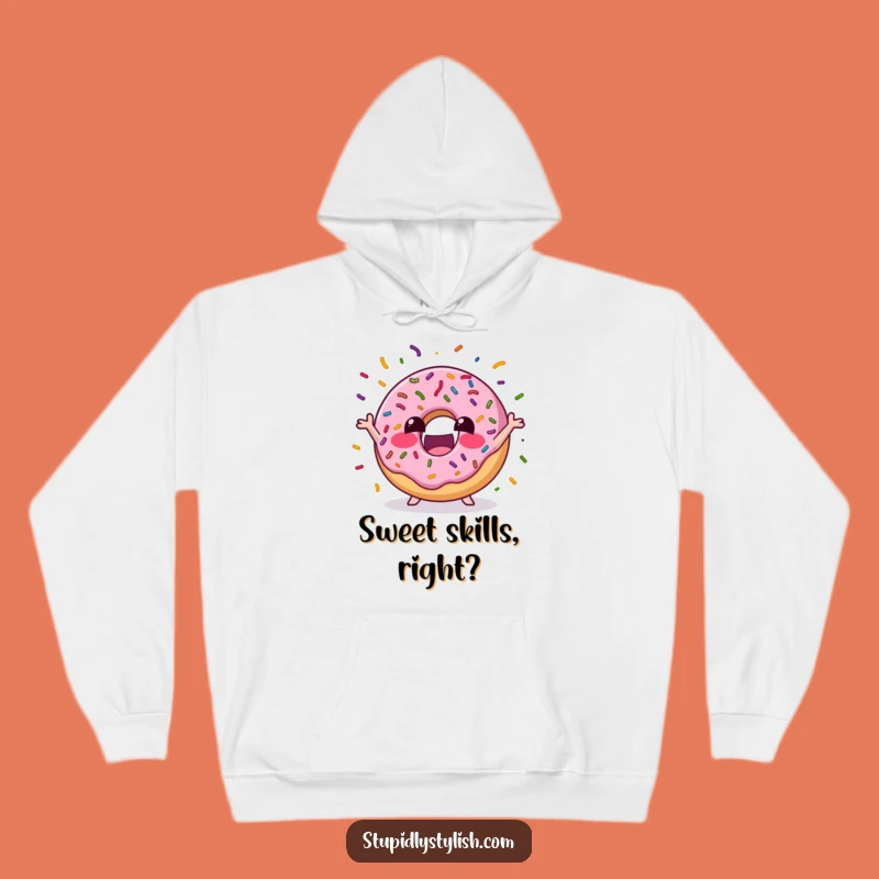 Funny Excited Donut Juggling Hoodie: Cozy Up with Sweet, Playful Vibes