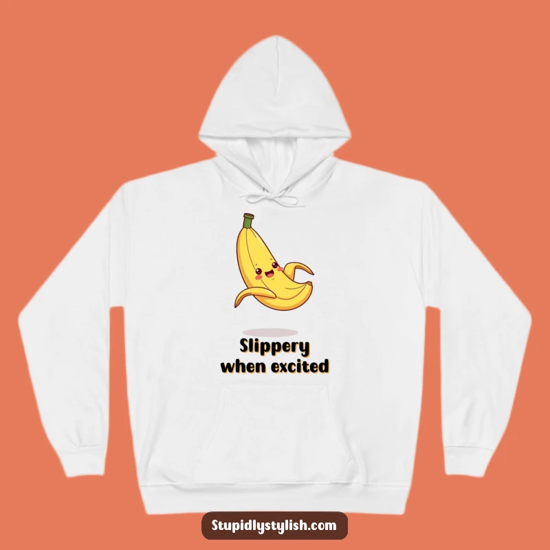 Funny Silly Banana Slipping Hoodie: Cozy Up with Comical Cartoon Chaos