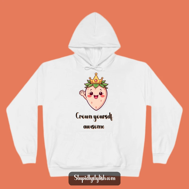 Funny Strawberry Monarch Hoodie A Cozy Crowned Fruit Sweatshirt Funny Gift