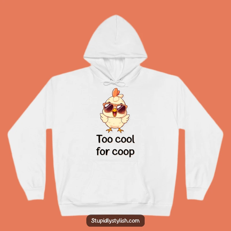 Funny Surprised Chicken Sunglasses Hoodie: Cozy Up with Cool and Shocked Vibes