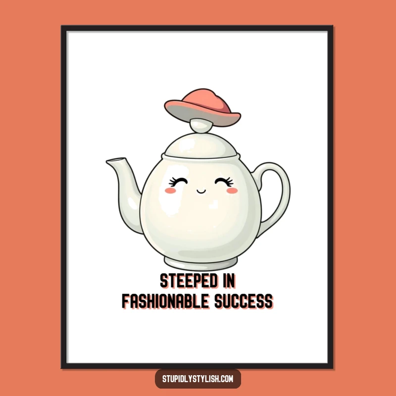 Chic Free Printable Wall Art: Stylish Teapot Hat - Elegant Downloadable Decor!