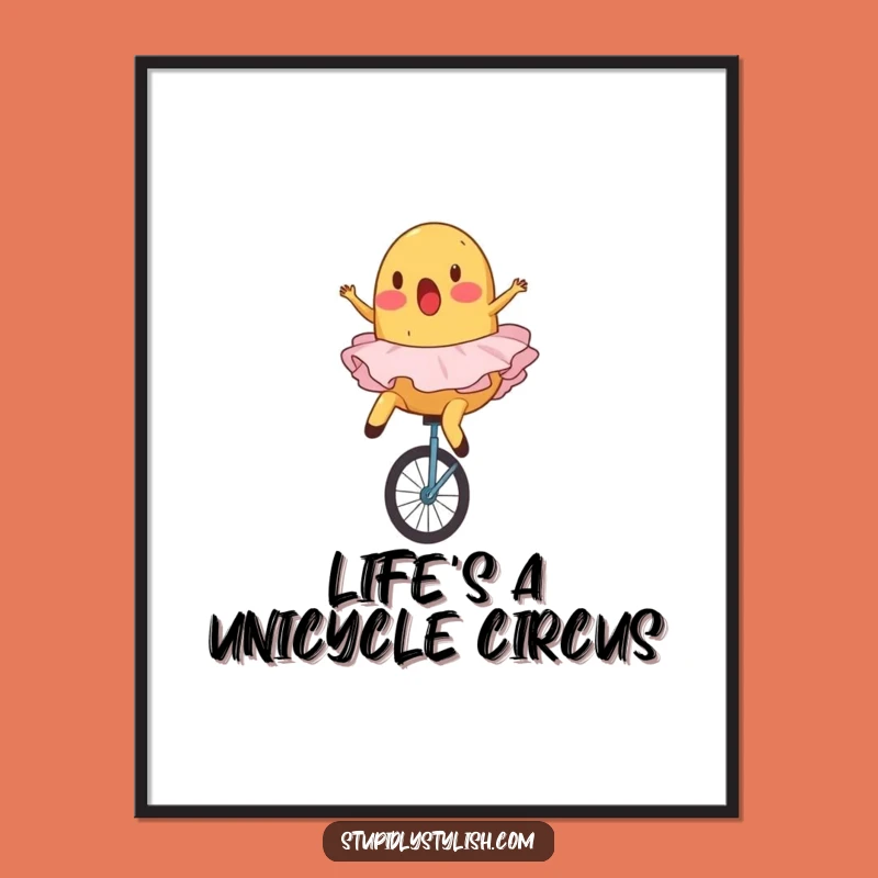 Free Printable Potato Ballet Wall Art - Unicycle Surprise Decor