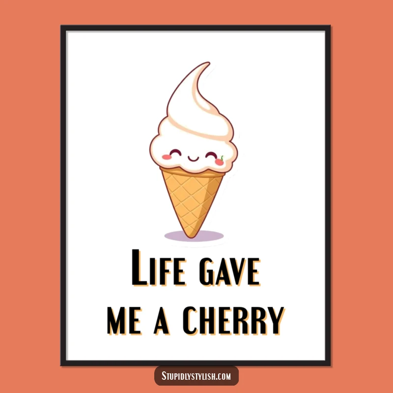 Free Printable Silly Ice Cream Wall Art - Funny Downloadable Decor for Fun