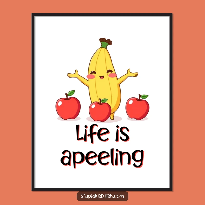 Free Printable Wall Art: Juggling Banana - Hilarious Downloadable Decor Gift
