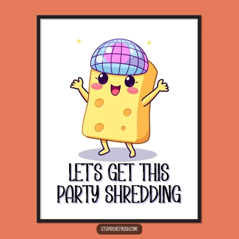 Funny Free Printable Wall Art: Disco Cheese Dancer - Downloadable Decor