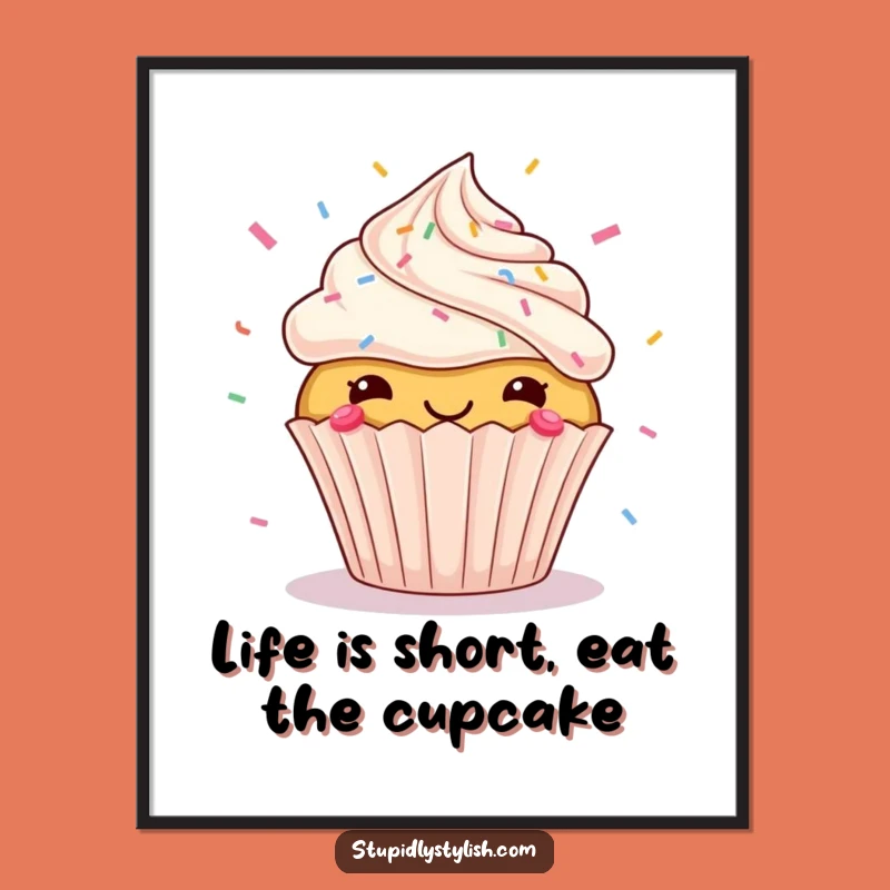 Funny Free Printable Wall Art: Energetic Flying Cupcake Sprinkles for Downloadable Decor