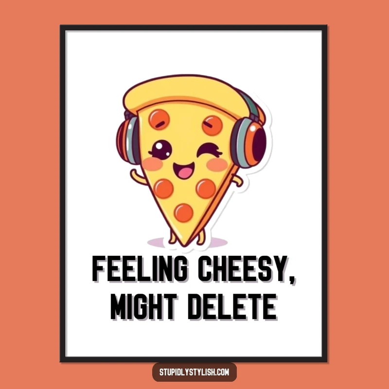 Funny Free Printable Wall Art: Giggling Pizza DJ - Quirky Downloadable Decor