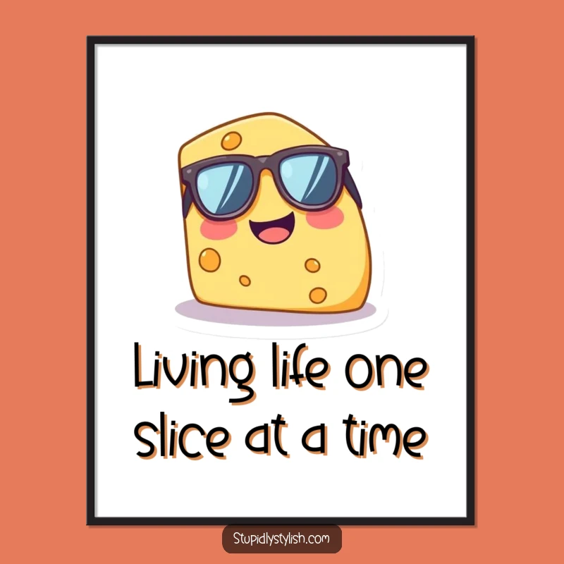 Free Printable Wall Art: Giggle Cheese Wedge Funny Downloadable Art Gift