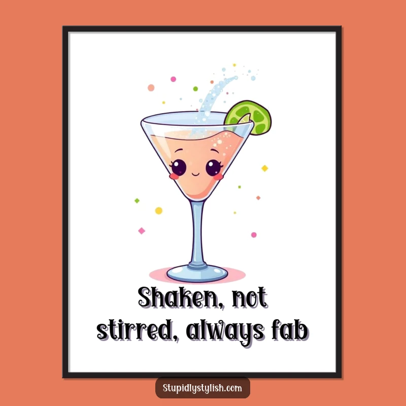 Free Printable Wall Art: Dancing Cocktail Glass Glitter Explosion!