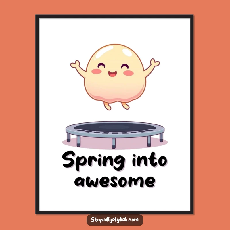 Free Printable Wall Art: Funny Jelly Blob Bouncing - Hilarious Downloadable Decor Gift