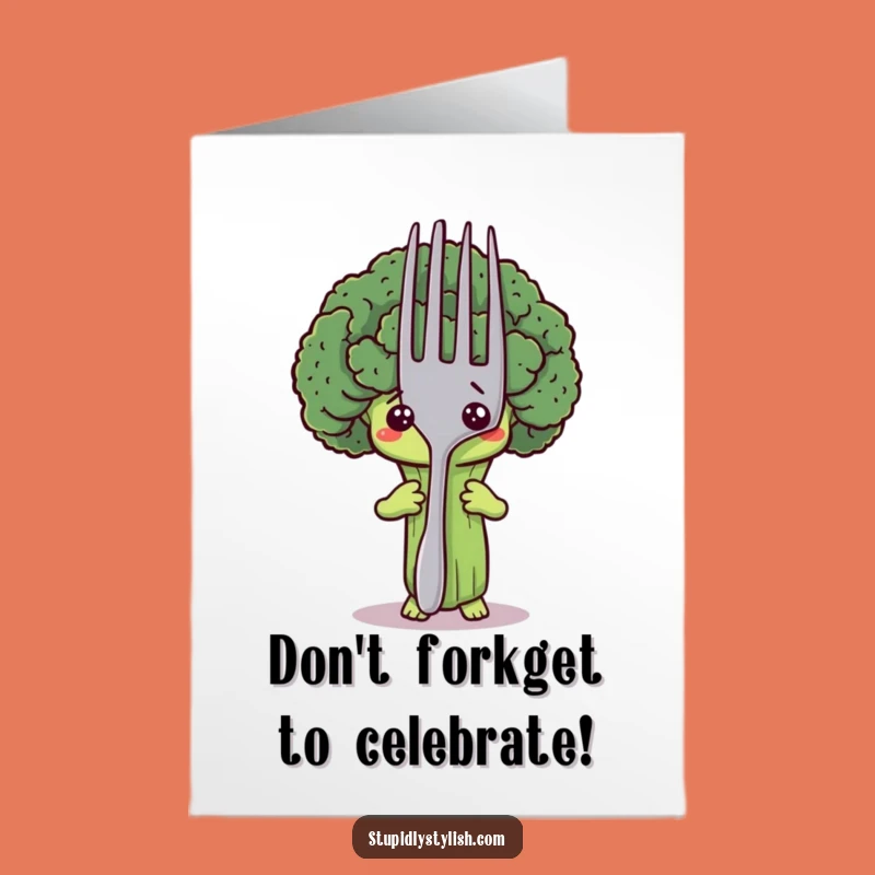 Free Printable Birthday Card: Scared Broccoli, Funny Downloadable Gift for Veggie Lovers