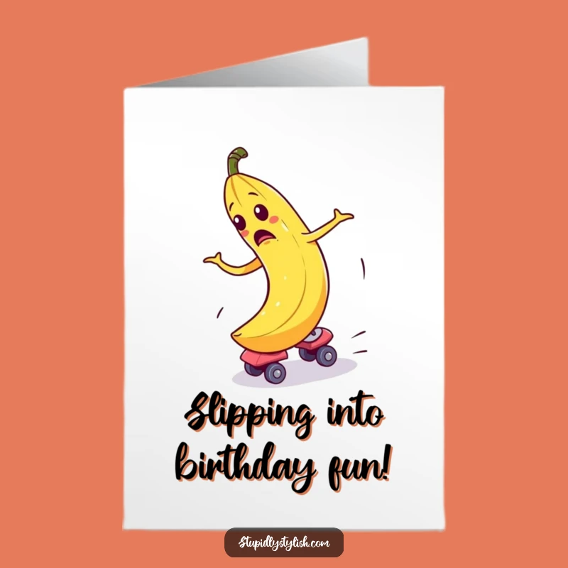 Free Printable Birthday Card Funny: Banana Skater Oops, Downloadable Chaos, Quirky Gift