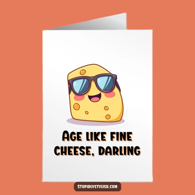 Free Printable Birthday Card: Giggle Cheese Wedge Funny Downloadable Gift