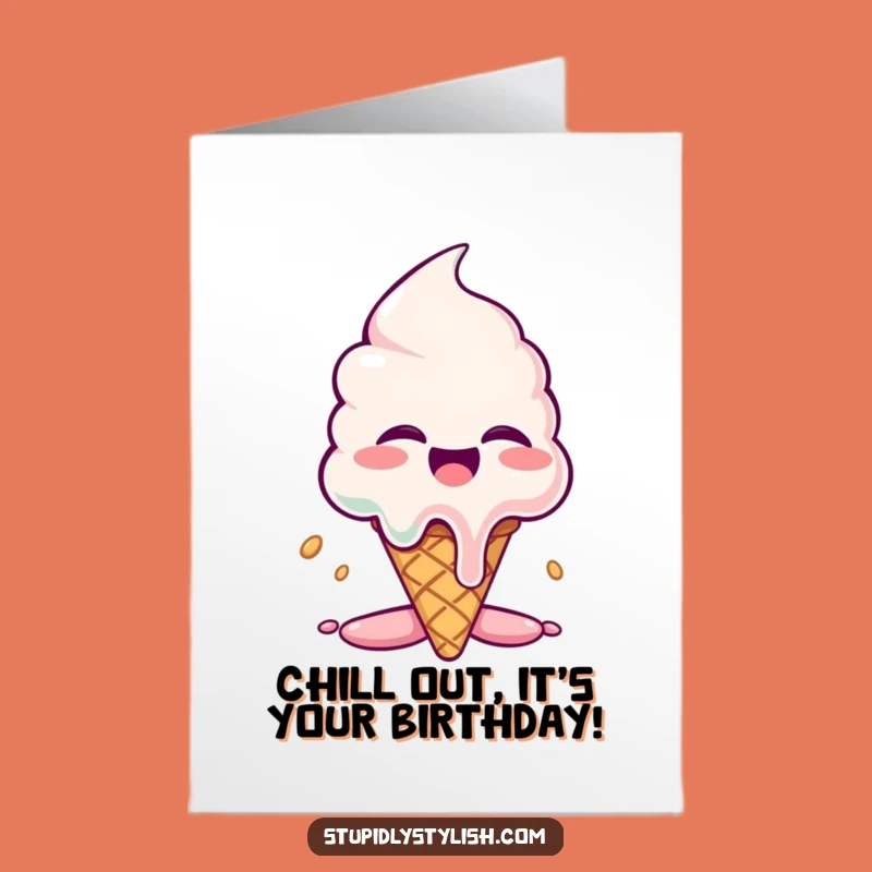 Free Printable Birthday Card: Giggling Ice Cream Melts with Joy!