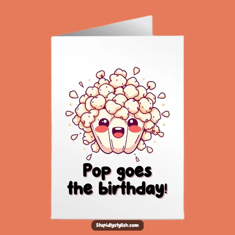 Free Printable Birthday Card: Popcorn Bursting Fun - Downloadable Gift