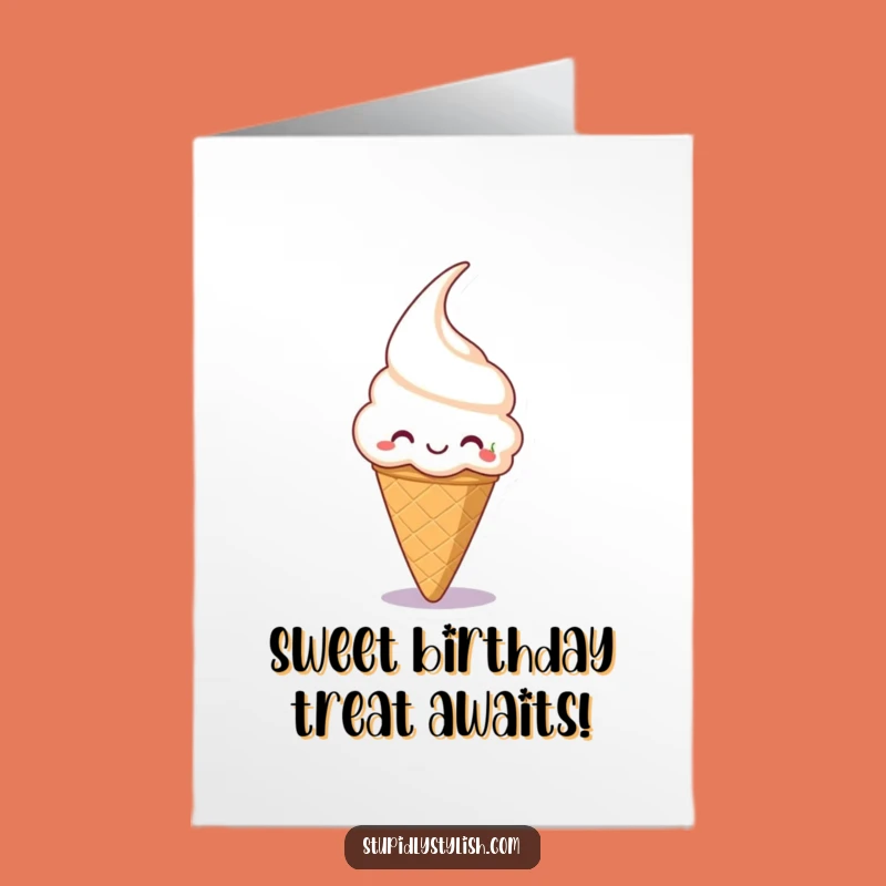 Free Printable Silly Ice Cream Birthday Card - Funny Cherry Downloadable Gift