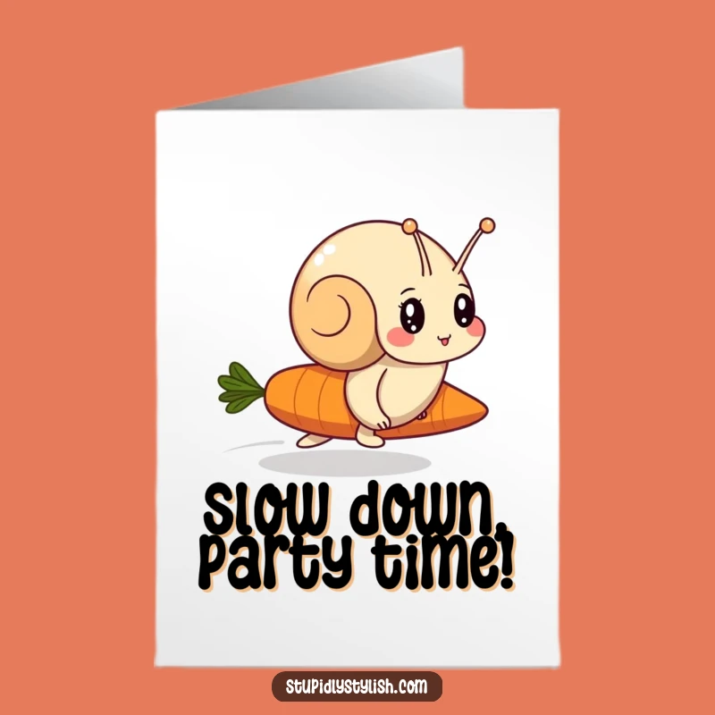 Funny Free Printable Birthday Card: Snail vs Carrot Race - Hilarious Gift