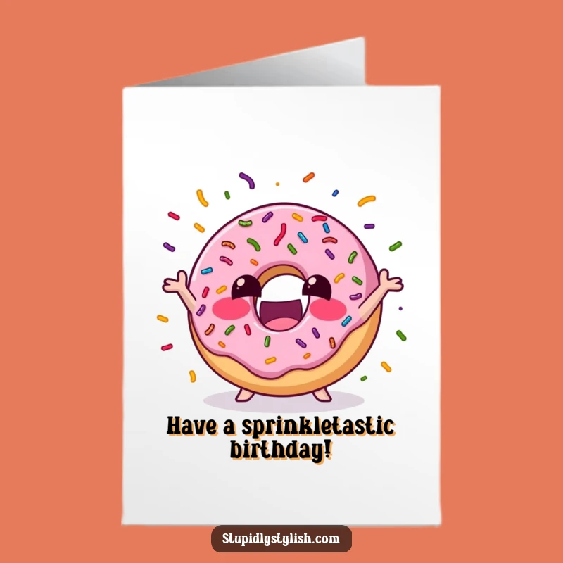 Free Printable Birthday Card: Juggling Donut Fun - Energetic, Humorous Downloadable Gift!