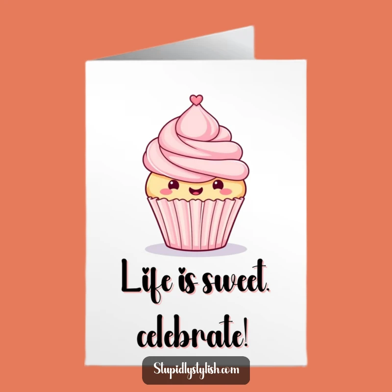 Free Printable Funny Birthday Card: Proud Cupcake in a Top Hat for a Grand Celebration!
