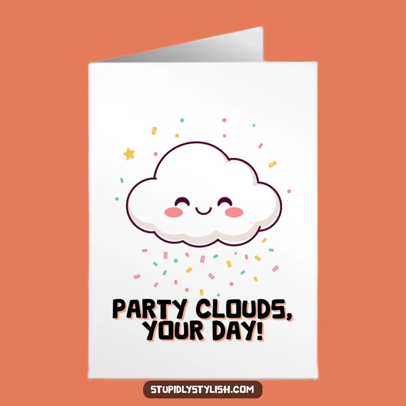 Funny Free Printable Birthday Card: Confetti Cloud Celebration - Joyful Downloadable