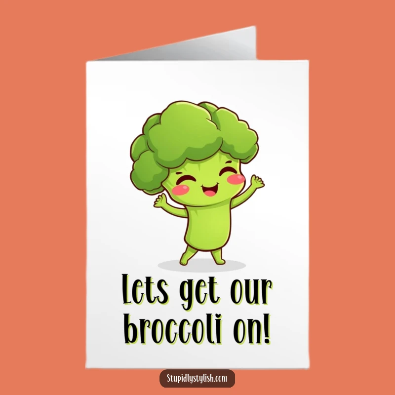 Free Printable Congrats Card: Dancing Broccoli Cheers! Funny Downloadable Gift