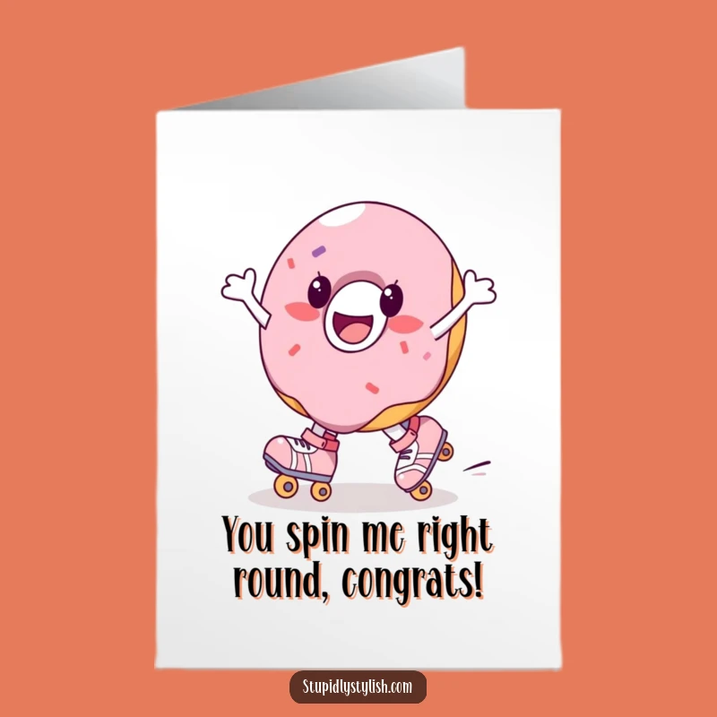 Free Printable Congrats Card: Donut Skates Spinning Funny Downloadable