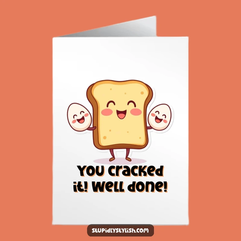 Free Printable Congrats Card: Toast Juggling Eggs, Humorous Downloadable Gift