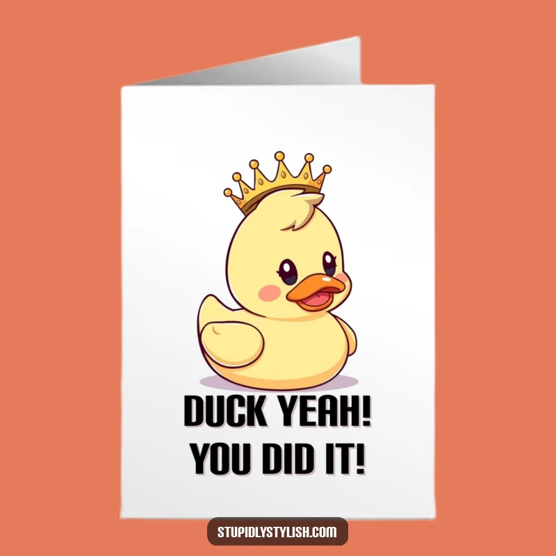 Free Printable Congratulations Card: Regal Duck Victory - Funny Downloadable Gift!