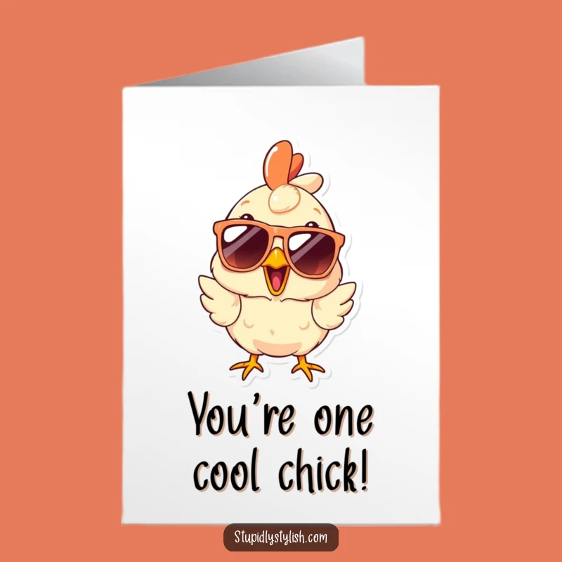 Free Printable Congrats Card: Shocked Chicken Sunglasses - Humorous Achievement Downloadable Gift!
