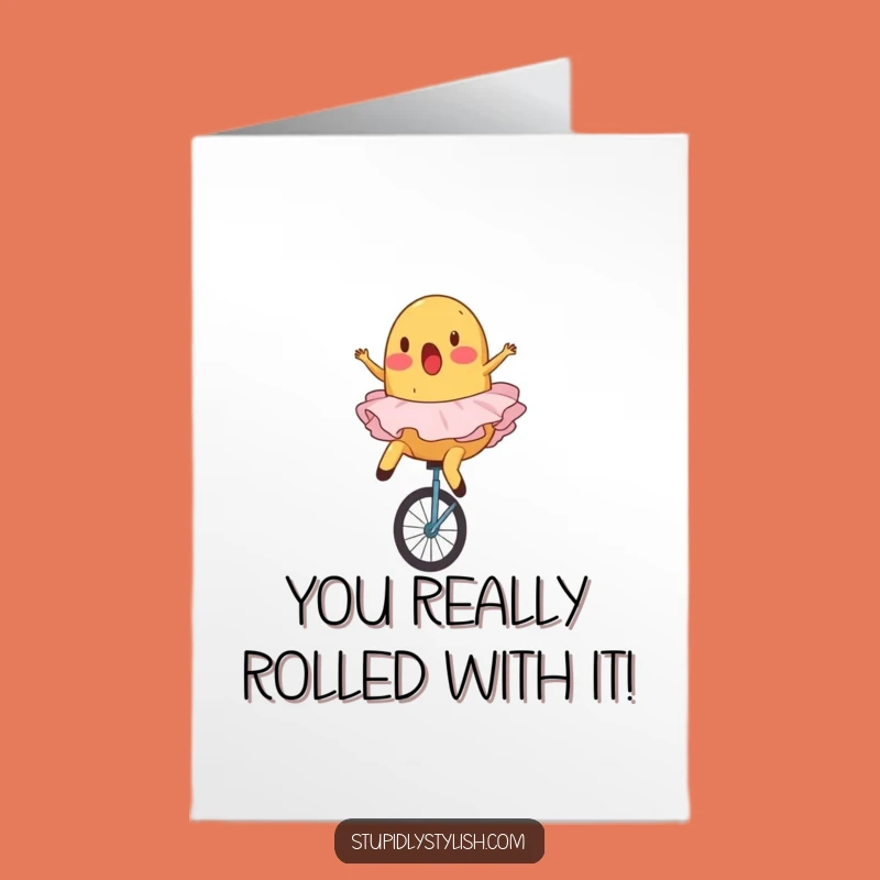 Free Printable Potato Ballet Congrats Card - Unicycle Tumble Celebration