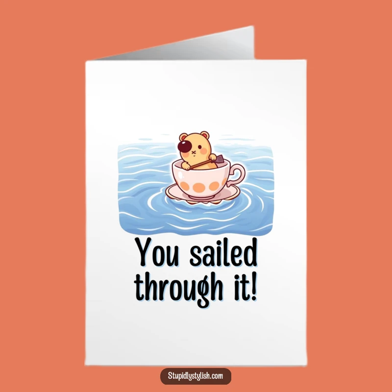 Free Printable Hot Dog Congrats Card: Funny Ocean Paddle Downloadable Gift