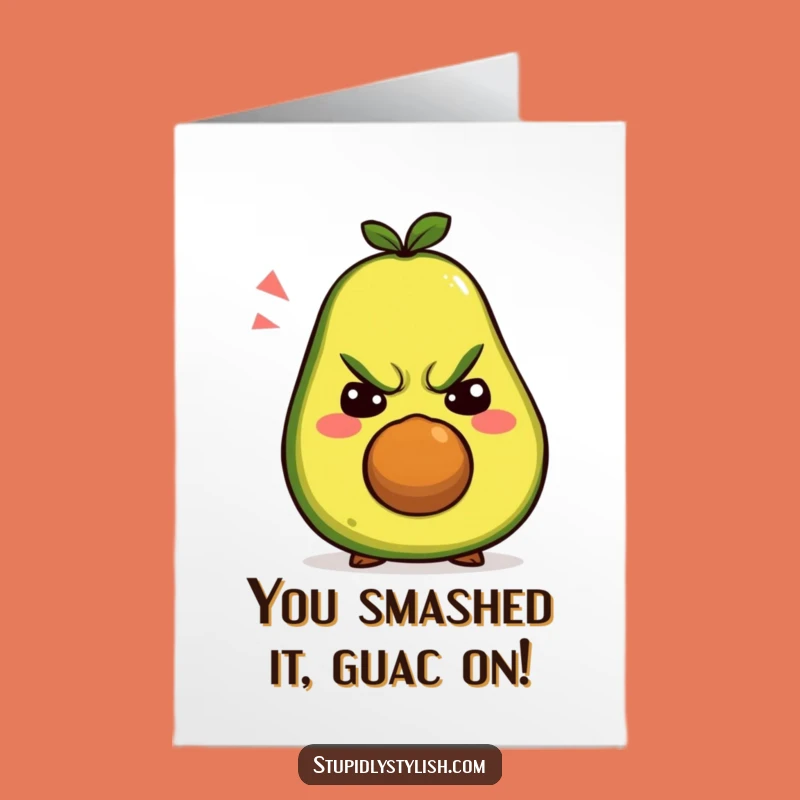 Free Printable Congratulations Card: Grumpy Avocado's Silly Success Faces