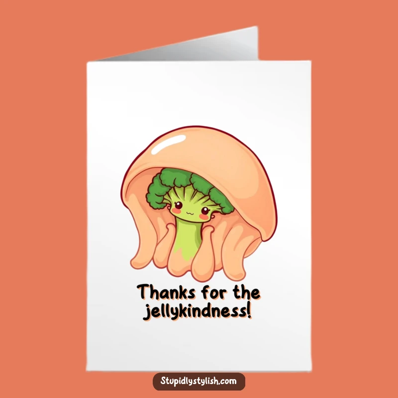 Free Printable Thank You Card: Broccoli & Jelly Say Thanks! Downloadable Quirky Gift.