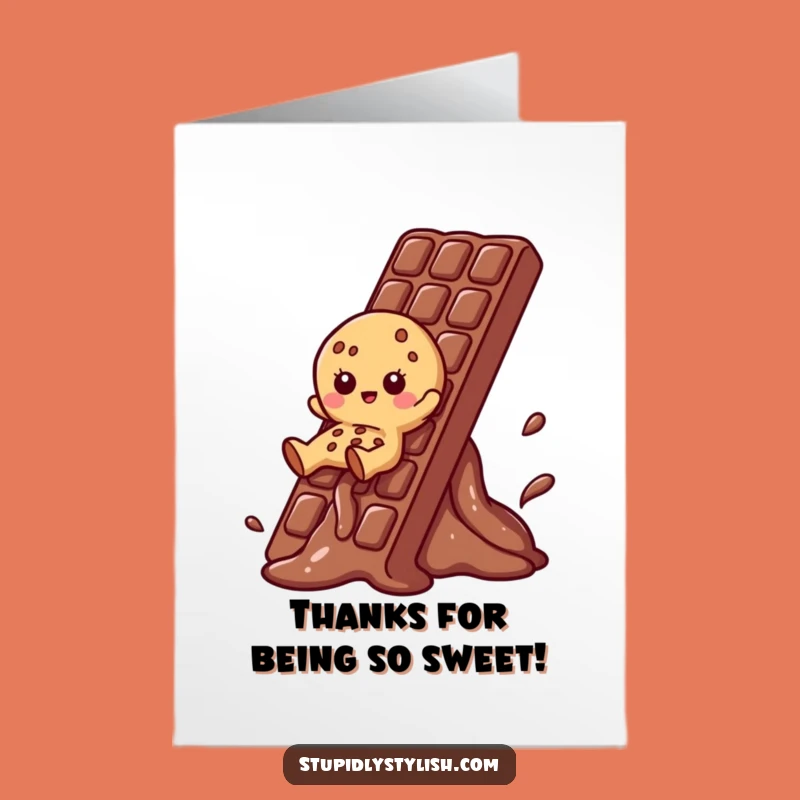 Free Printable Thank You Card: Cookie Chocolate Slide - Express Thanks Sweetly
