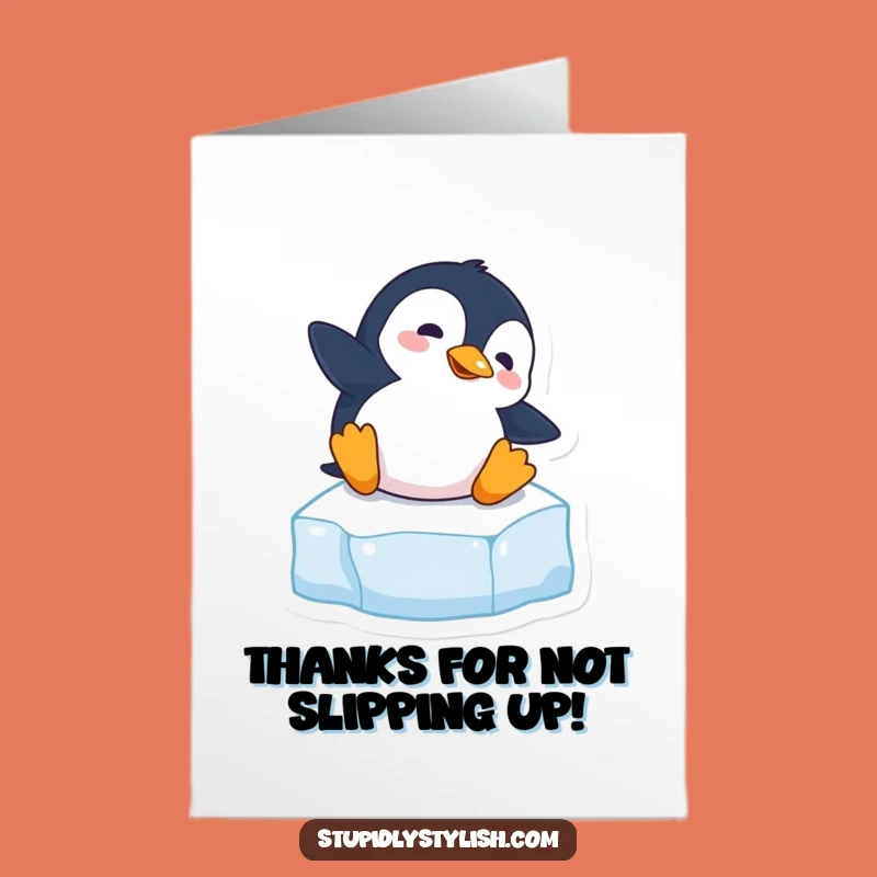 Free Printable Thank You Card: Funny Penguin Slip for a Grateful Downloadable Gift