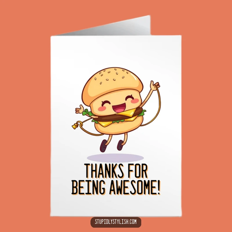 Free Printable Thank You Card: Hamburger Cheese Jump Rope - Express Thanks Playfully