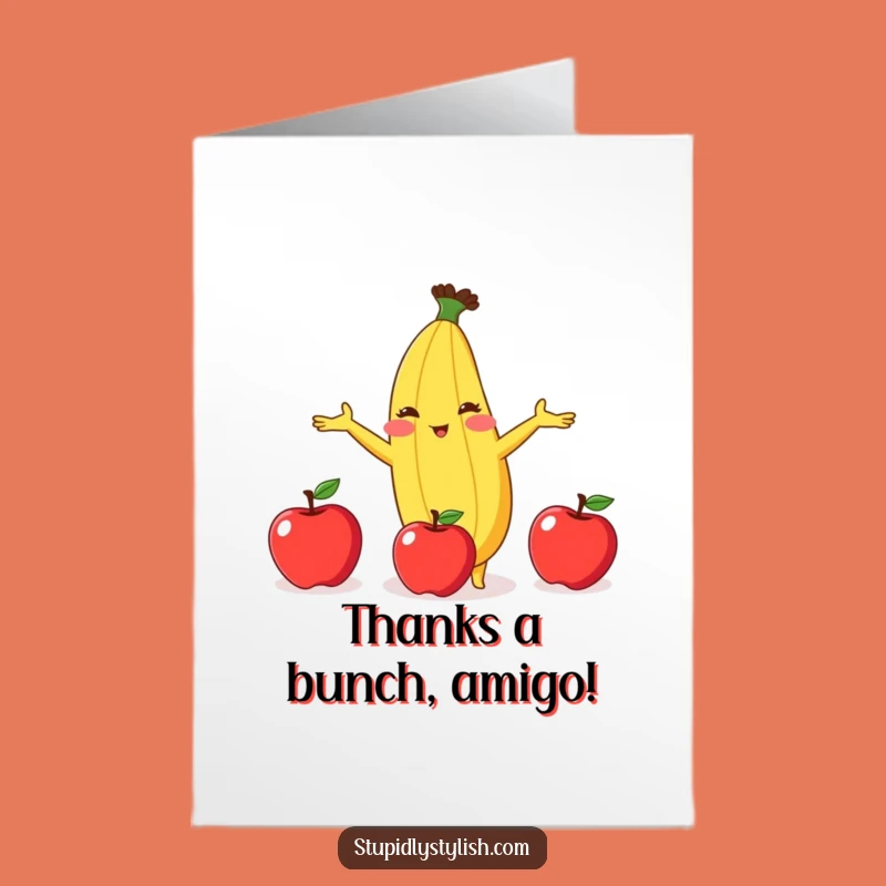 Free Printable Thank You Card: Juggling Banana - Funny Downloadable Appreciation Gift