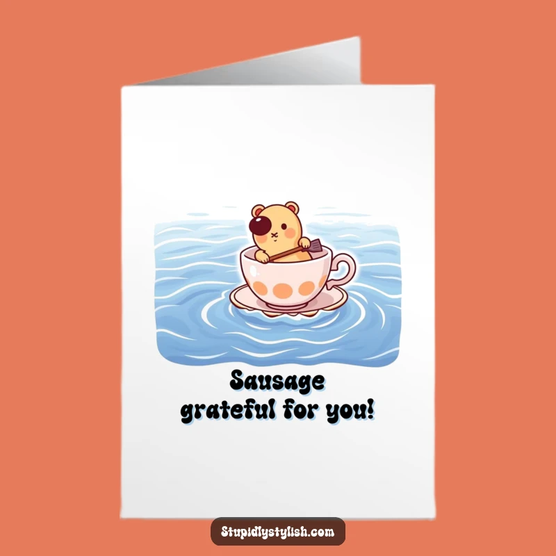 Free Printable Hot Dog Thank You Card: Funny Ocean Voyage Downloadable