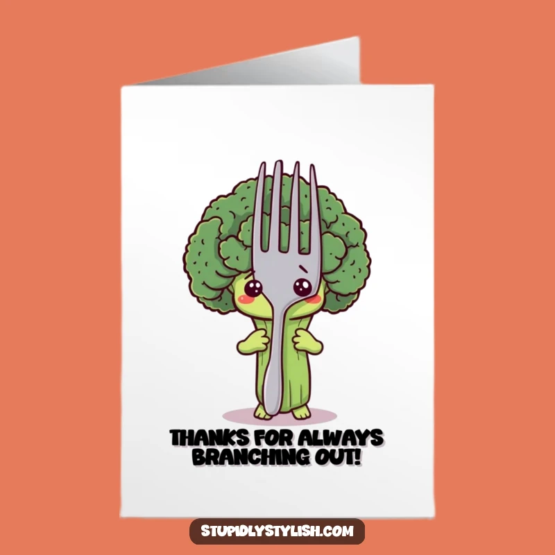 Free Printable Thank You Card: Scared Broccoli, Sweetly Humorous Downloadable Gift