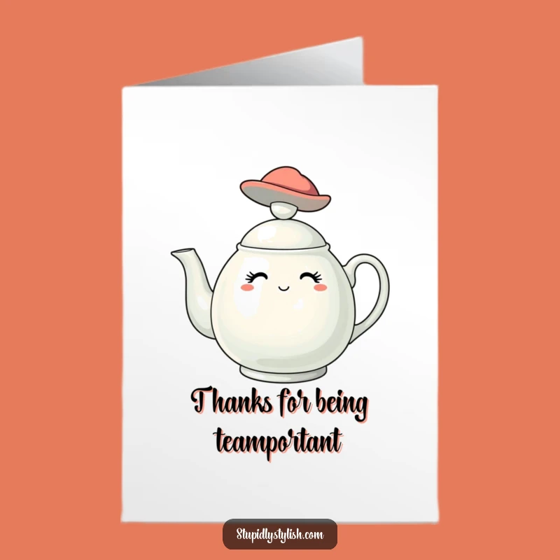 Chic Free Printable Thank You Card: Teapot Hat - Express Gratitude Downloadable!