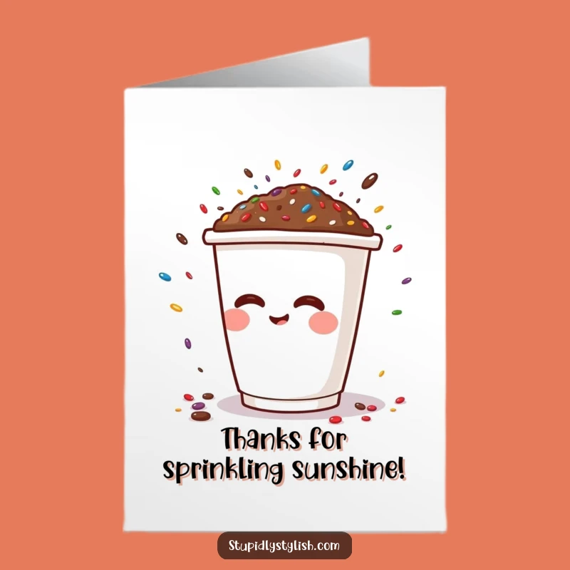 Free Printable Thank You Card: Coffee Cup Sprinkle Mess Funny Downloadable