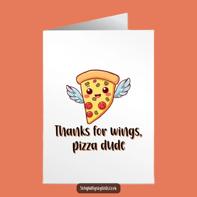 Free Printable Thank You Card: Pizza Thanks Takes Flight - Humorous Downloadable Gift!