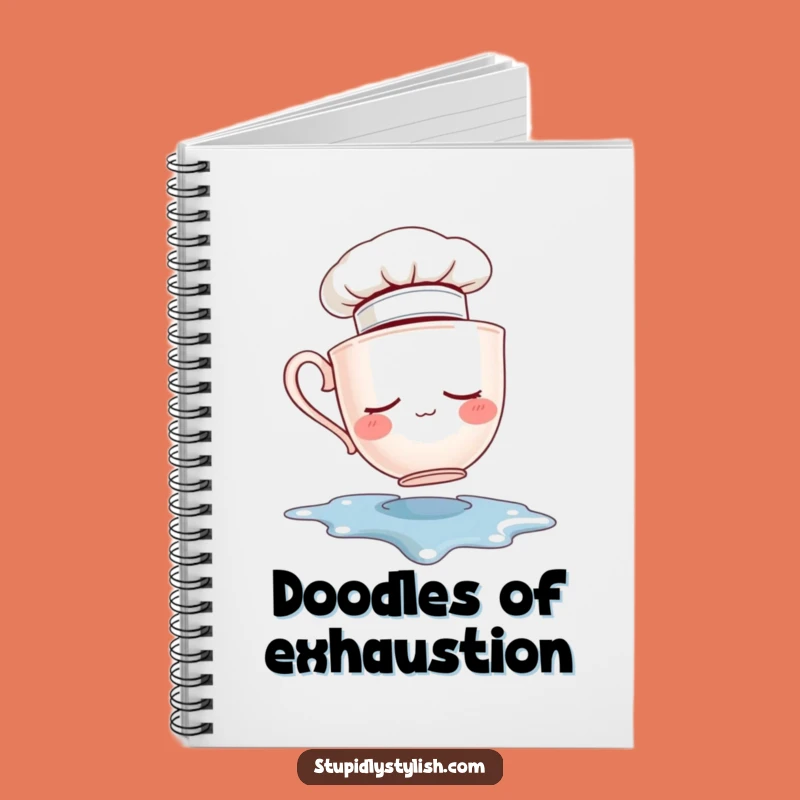 Funny Sleepy Teacup Chef Notebook - Jot Down Culinary Ideas