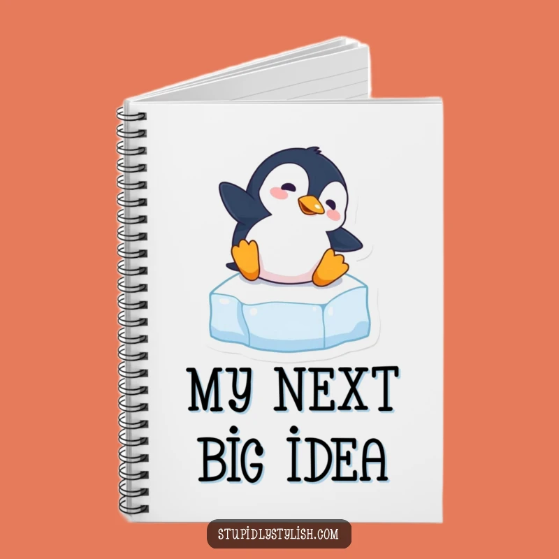 Funny Clumsy Penguin Slipping Notebook - Hilarious Journal Gift for Writers